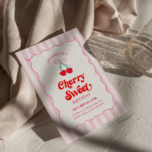 Cherry Sweet Invitation d'anniversaire