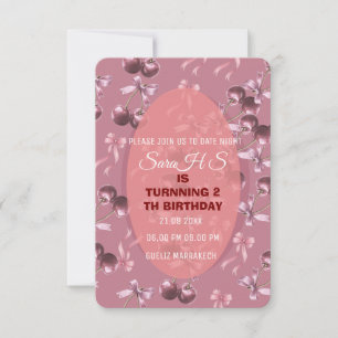 Cherry Sweet Invitation de fête d'anniversaire, Ce