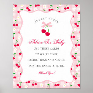 Cherry Sweet Pink Coquette Boog Advies voor Baby Poster