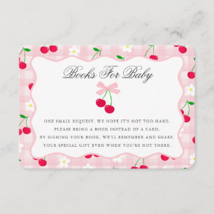 Cherry Sweet Pink Coquette Bow Boeken voor Baby Ka Informatiekaartje