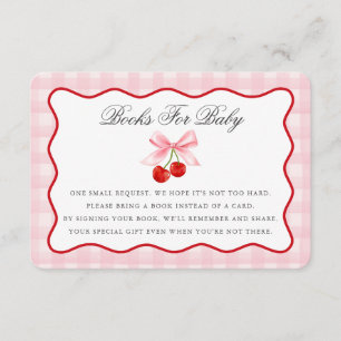 Cherry Sweet Pink Coquette Bow Boeken voor Baby Ka Informatiekaartje