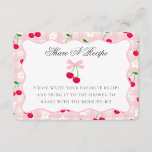Cherry Sweet Pink Coquette Bow Deel een Recept Kaa Informatiekaartje