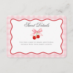 Cherry Sweet Pink Coquette Bow Details Kaart invoe
