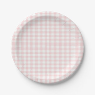 Cherry Sweet verjaardag Roze Gingham Papieren Bordje