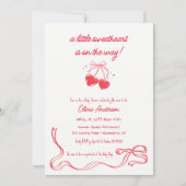 Cherry sweetheart Baby Shower Invitation (Devant)
