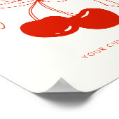 Cherry Theme Aangepaste Tekst Tabel Teken Poster (Hoek)