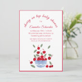 Cherry Thème Aquarelle Baby shower Invitation (Debout devant)