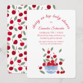 Cherry Thème Aquarelle Baby shower Invitation (Devant / Derrière)