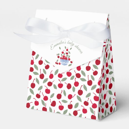Cherry Theme Waterverf Baby shower Bedankdoosjes (Voorkant Zijde)