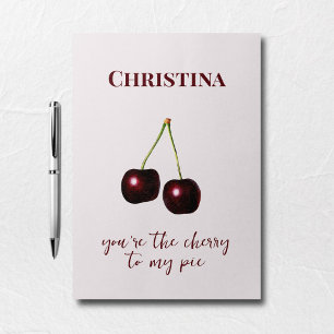 Cherry to My Pie Roze Donkerrood Custom Name Briefkaart