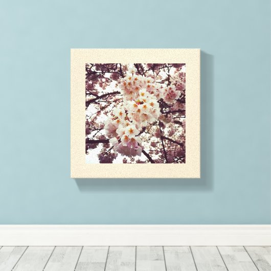Cherry Tree in Bloom, Oregon Canvas Afdruk (Insitu (Houten vloer))