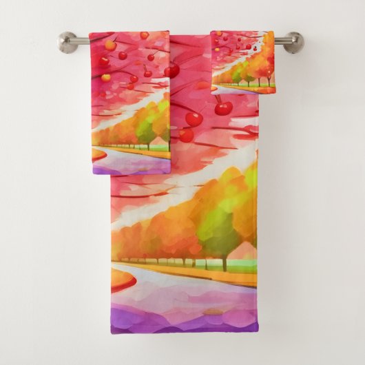 Cherry Tree Lane Bad Handdoek (Insitu)