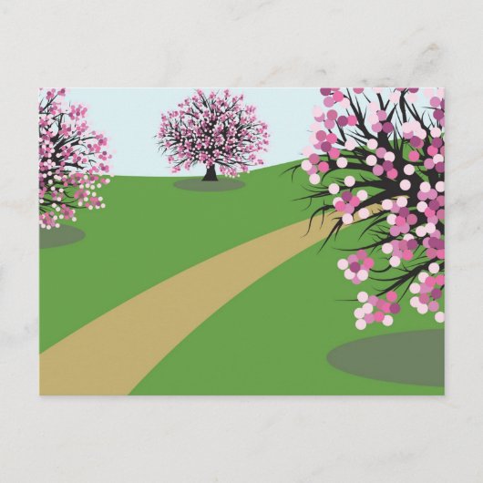 Cherry Trees Briefkaart (Voorkant)