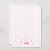 Cherry Valentine Bow Baby Shower Invitation Kaart (Achterkant)