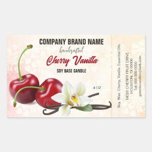 Cherry Vanilla Fruit Candle Ingredients Label