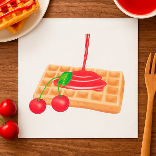 Cherry Waffles Napkins Servet