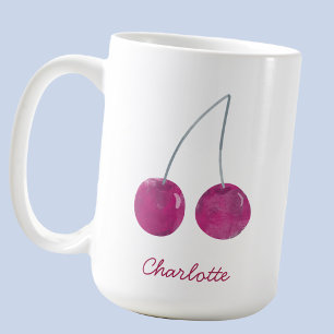 Cherry Waterverf gepersonaliseerd Koffiemok