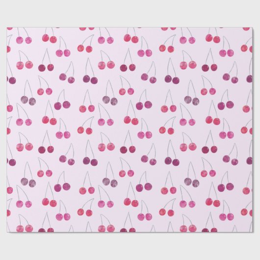 Cherry Waterverf Pattern Cadeaupapier (Vlak)