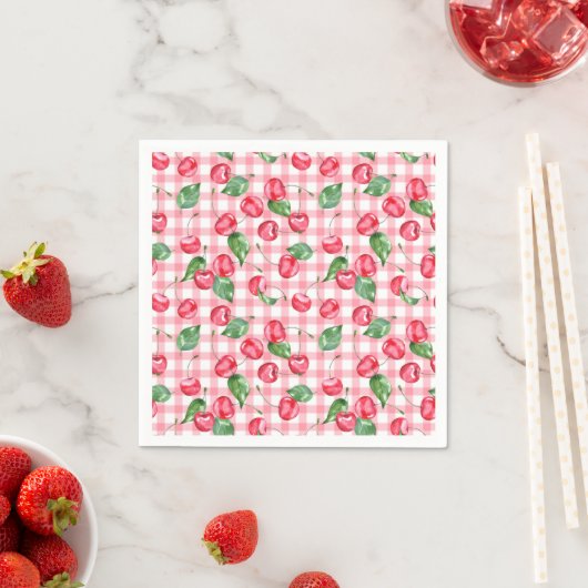 Cherry Waterverf Pattern Servet (Insitu)