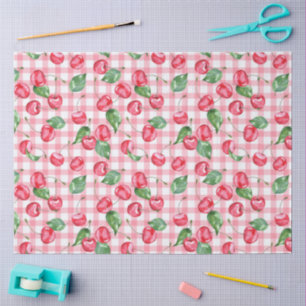 Cherry Waterverf Pattern Tissuepapier