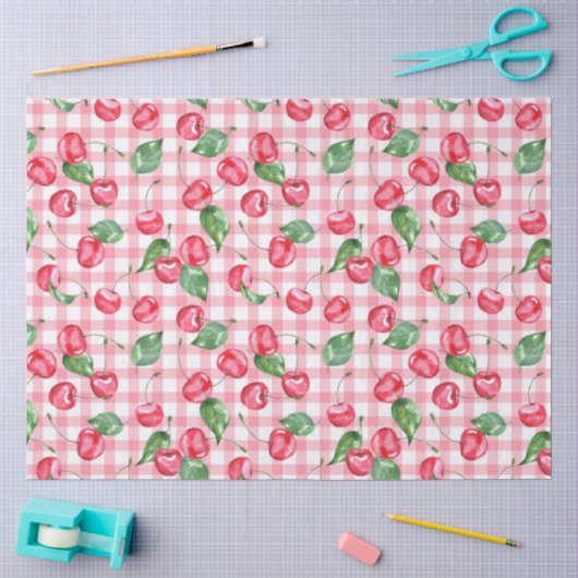 Cherry Waterverf Pattern Tissuepapier (Craft)