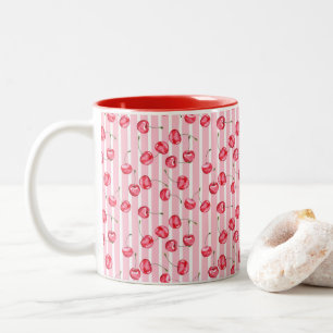 Cherry Waterverf Pattern Tweekleurige Koffiemok
