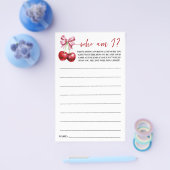 Cherry Who Am I Baby shower Game Kaart Flyer (Enkel)