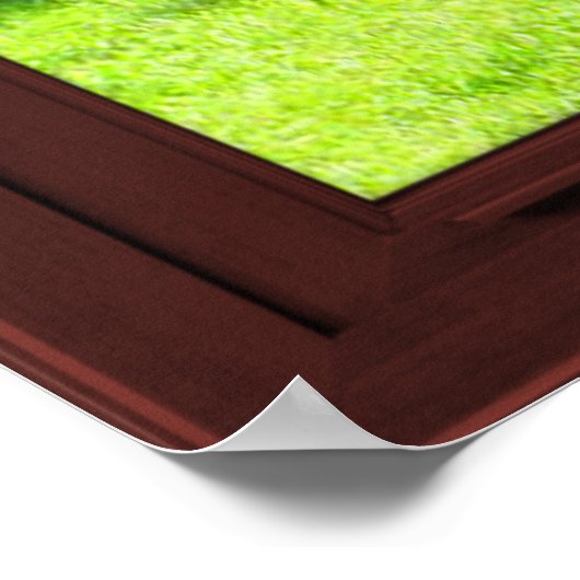 Cherry Wood Afbeelding Backyard Uitzicht Poster (Hoek)