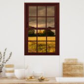Cherry Wood Afbeelding Window Scenery - Stormy Sky Poster (Keuken)