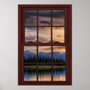 Cherry Wood Afbeelding Window Scenery Uitzicht 2 v Poster