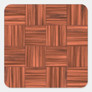 Cherry Wood Parquet Floor Pattern Vierkante Sticker