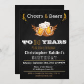 CHERS & BIÈRES ANNIVERSAIRE INVITATION POUR TOUT Â (Devant / Derrière)