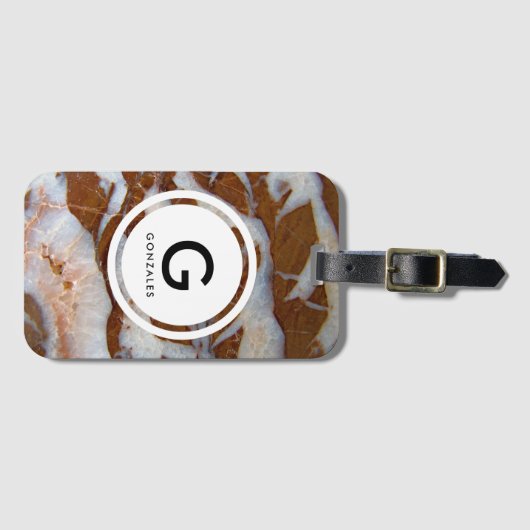 Chert Rock met Quartz Aderen en Monogram Bagagelabel (Voorkant (horizontaal))