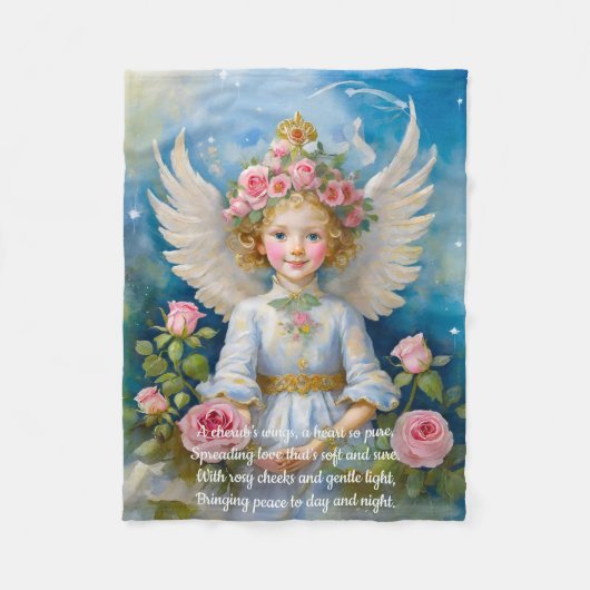 Cherub Angel Blanket Fleece Deken (Voorkant)