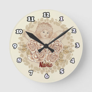  Cherub Angel Clock Ronde Klok