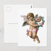 Cherub Angel-kerstVintage Briefkaart (Voorkant / Achterkant)