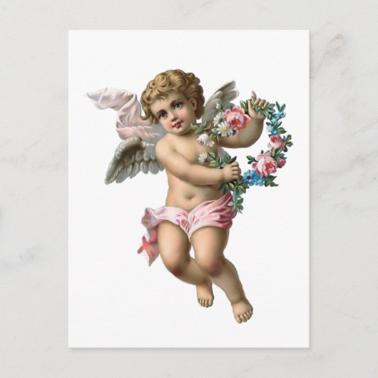 Cherub Angel Noël Carte postale Vintage (Devant)