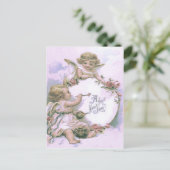 Cherub Angel Schilderen Roos Egg Briefkaart (Staand voorkant)