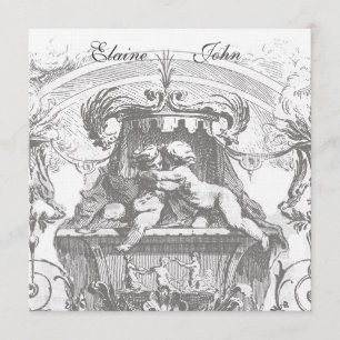 Cherub Angels French Architecture Invitation