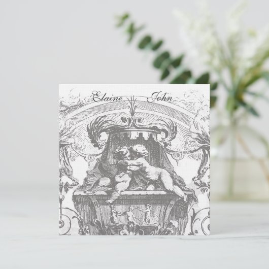 Cherub Angels French Architecture Invitation (Debout devant)