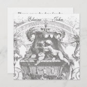 Cherub Angels French Architecture Invitation Save The Date (Voorkant / Achterkant)