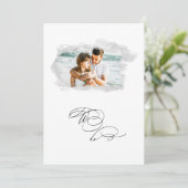 *~* Cherub Banner PHOTO AR6 RSVP + QR Weddenschap Kaart (Staand voorkant)