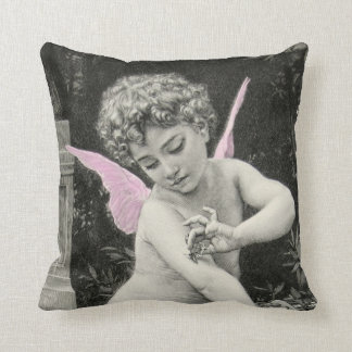 Cherub Bouguereau Boy Butterfly Fairy Engraving Kussen