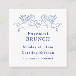 Cherub Cupid Couple Holding Heart Wedding Mini Informatiekaartje