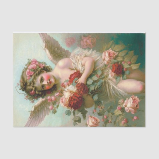Cherub en Rozen Tissuepapier (Voorkant)