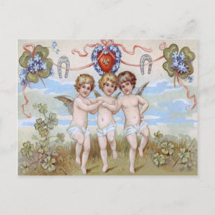 Cherub Engel Hoefijzer Klaver Briefkaart