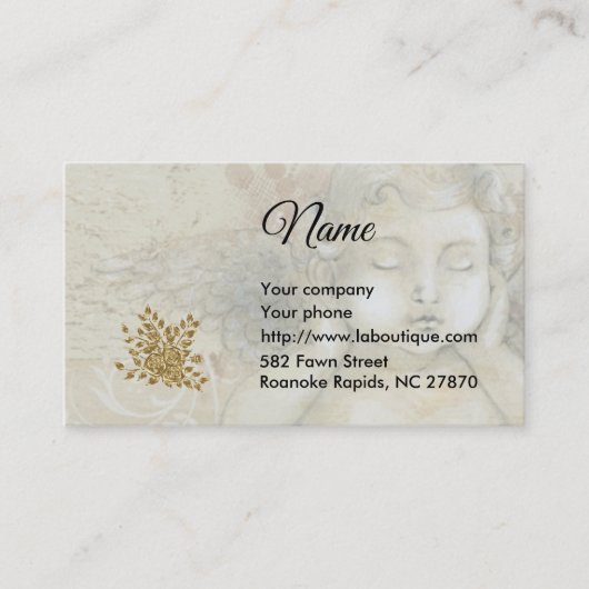 Cherub et Rose d'or Carte de visite (Devant)