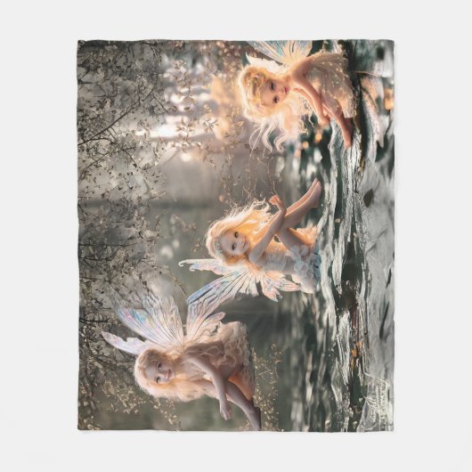 Cherub Fairy Fleece Deken (Voorkant)