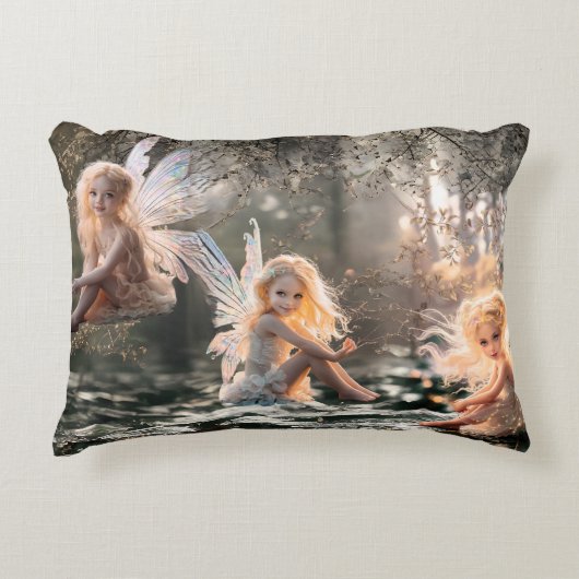 Cherub Fairy Pillow Accent Kussen (Voorkant)