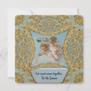 Cherub Holiday Chic Élégant Invitation de Noël